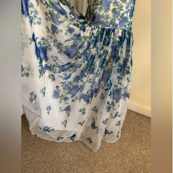 Anthropologie BHLDN Kendall High-Neck Scarf Floral Organza Maxi Dress size S - Picture 14 of 15